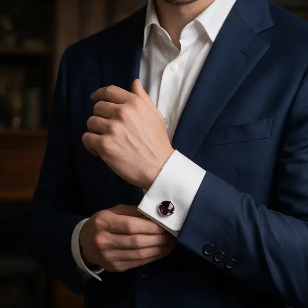 Silver_And_Black_Stainless_Steel_Premium_Cufflinks_For_Men