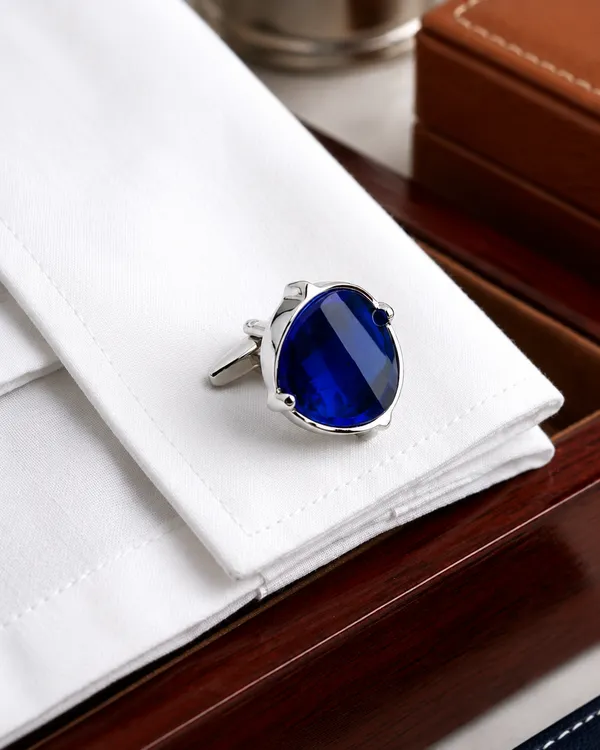 Elegant_Large_Blue_Stone_Cufflinks_–_Men’s_Silver_Tone_Formal_Wear_Accessories_for_Groomsmen,_Weddings_&_Evening_Wear