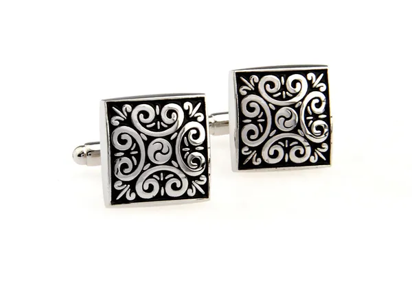Silver_And_Black_Metal_Premium_Cufflinks_For_Men
