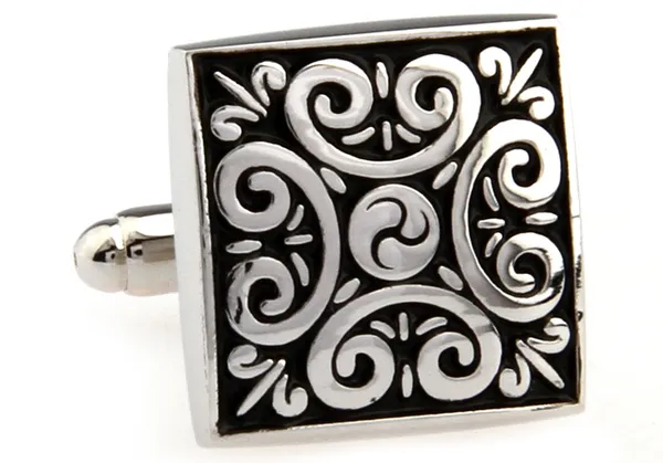 Silver_And_Black_Metal_Premium_Cufflinks_For_Men