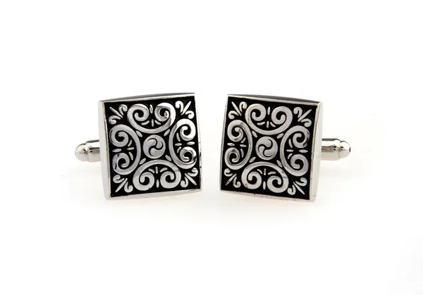 Silver_And_Black_Metal_Premium_Cufflinks_For_Men
