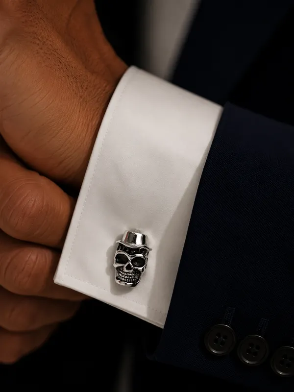 Silver_Metal_Premium_Cufflinks_For_Men