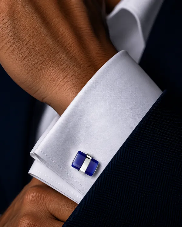 Blue_And_Silver_Metal_Premium_Cufflinks_For_Men