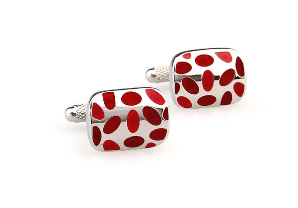 Silver_Maroon_Metal_Premium_Cufflinks_For_Men