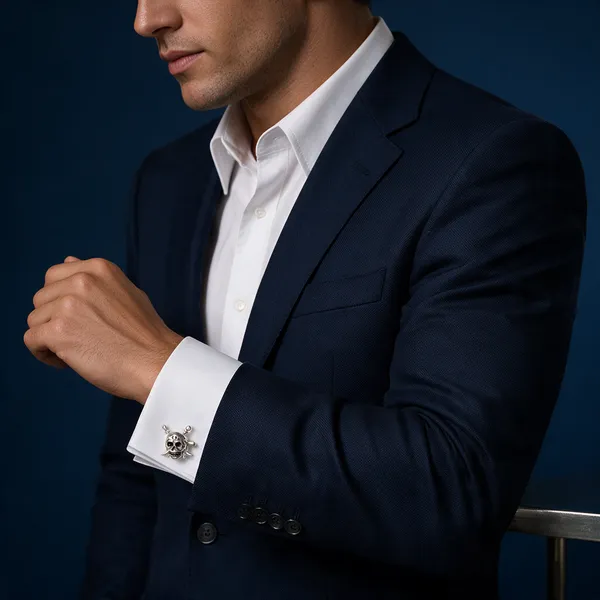 Silver_Metal_Premium_Cufflinks_For_Men