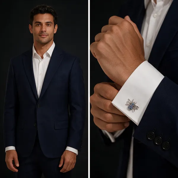Silver_And_Black_Metal_Premium_Cufflinks_For_Men