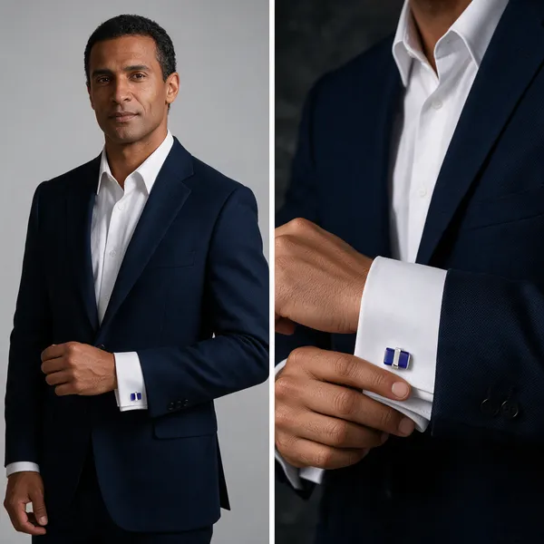 Blue_And_Silver_Metal_Premium_Cufflinks_For_Men