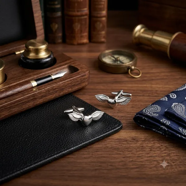 Silver_Metal_Premium_Cufflinks_For_Men