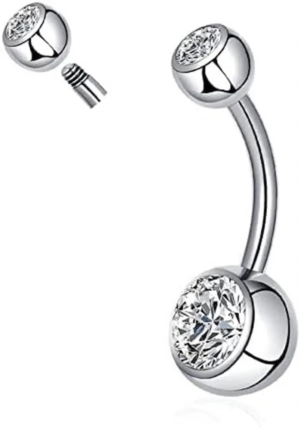 Silver_Stainless_Steel_Belly_Button_Ring_For_Women