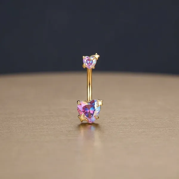 Gold_&_Purple_Stainless_Steel_Belly_Button_Ring_For_Women