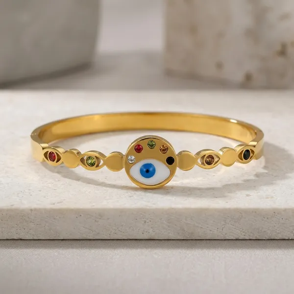 Gold_&_Green_Stainless_Steel_Bangle_Bracelet_For_Women