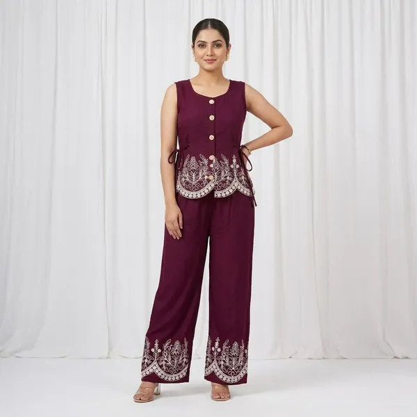 Maroon_Cotton_Relaxed_Fit_Embroidered_Sharara_Set_For_Women