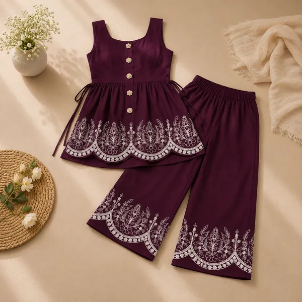 Maroon_Cotton_Relaxed_Fit_Embroidered_Sharara_Set_For_Women