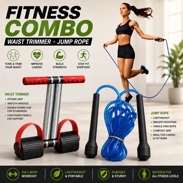 Pvc_Adjustable_Skipping_Rope_And_Dual_Spring_Tummy_Trimmer_Set_Of_2