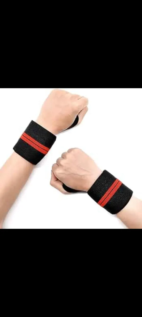 Elastic_Wrist_Wraps_And_Dual_Wheel_Ab_Roller_With_Knee_Mat_Set_Of_2