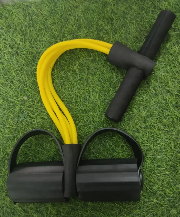 Yellow_Rubber_Resistance_Tube_With_Foot_Loops_And_Foam_Handles