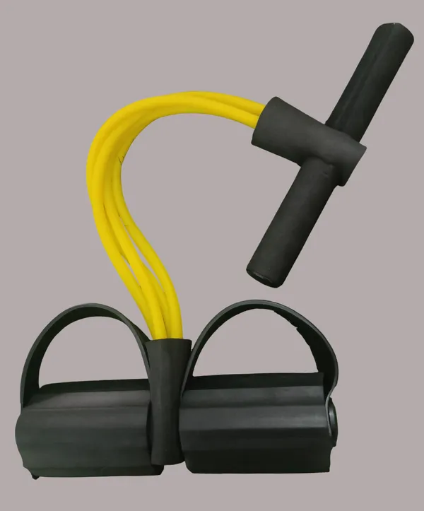 Yellow_Rubber_Resistance_Tube_With_Foot_Loops_And_Foam_Handles