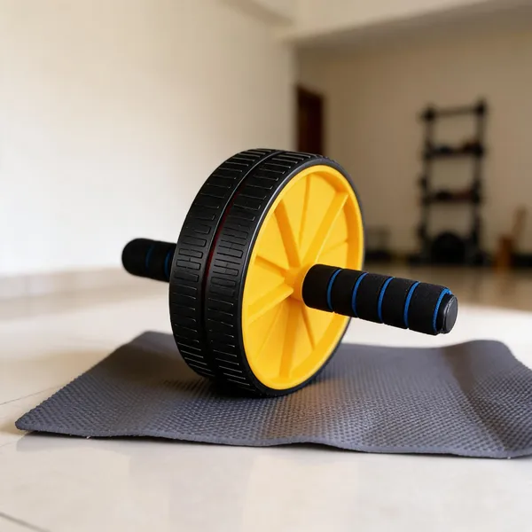 Yellow_Dual_Wheel_Ab_Roller_With_Knee_Mat