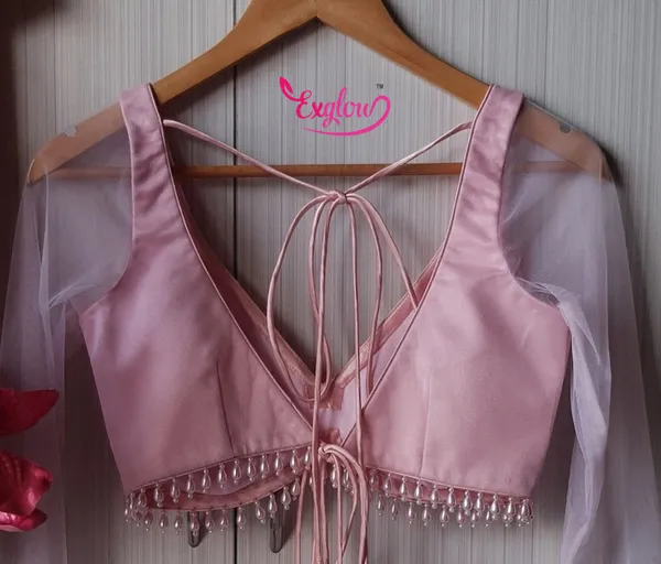 Pink_Satin_Regular_Blouse_For_Women