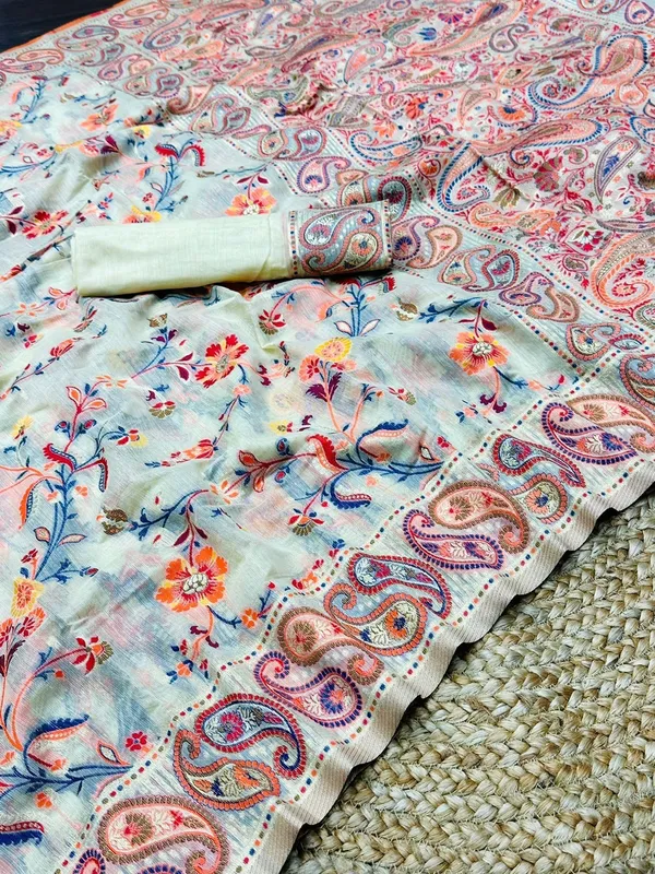 Cream_Premium_Silk_Saree_For_Women