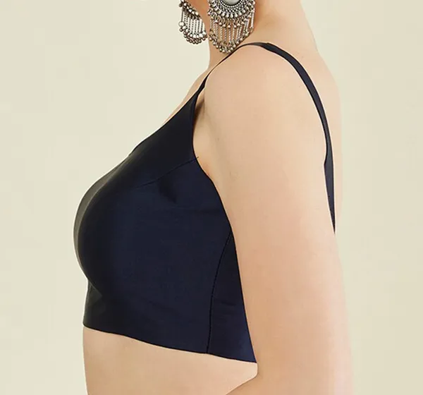 Navy_Blue_Silk_Sleeveless_Cropped_Blouse_For_Women