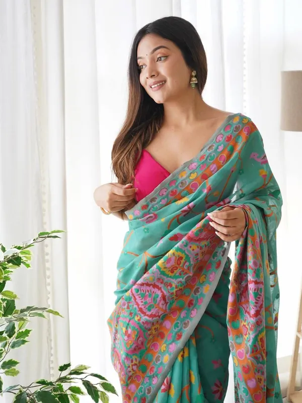Multicolor_Silk_Printed_Saree_For_Women