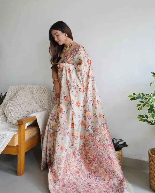 Cream_Premium_Silk_Saree_For_Women