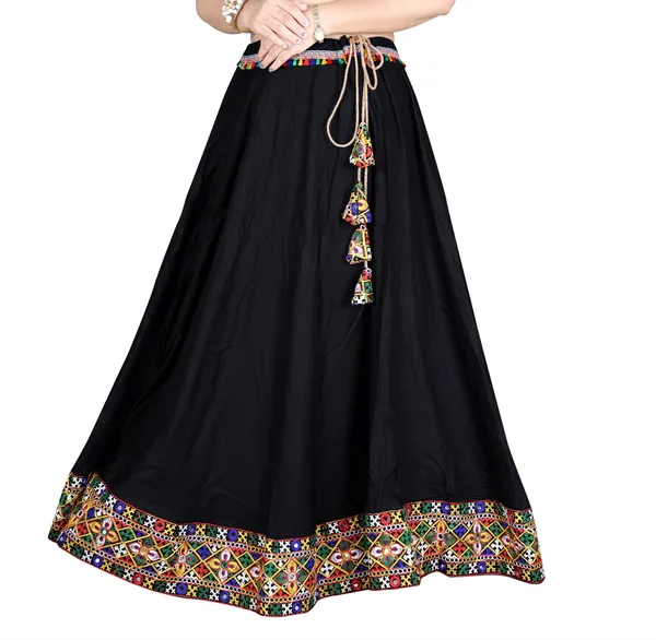 Black_Rayon_Flared_Mirror_Work_Lehenga_For_Women