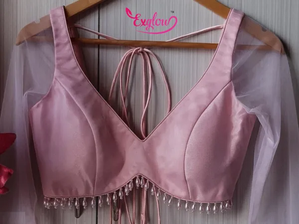 Pink_Satin_Regular_Blouse_For_Women