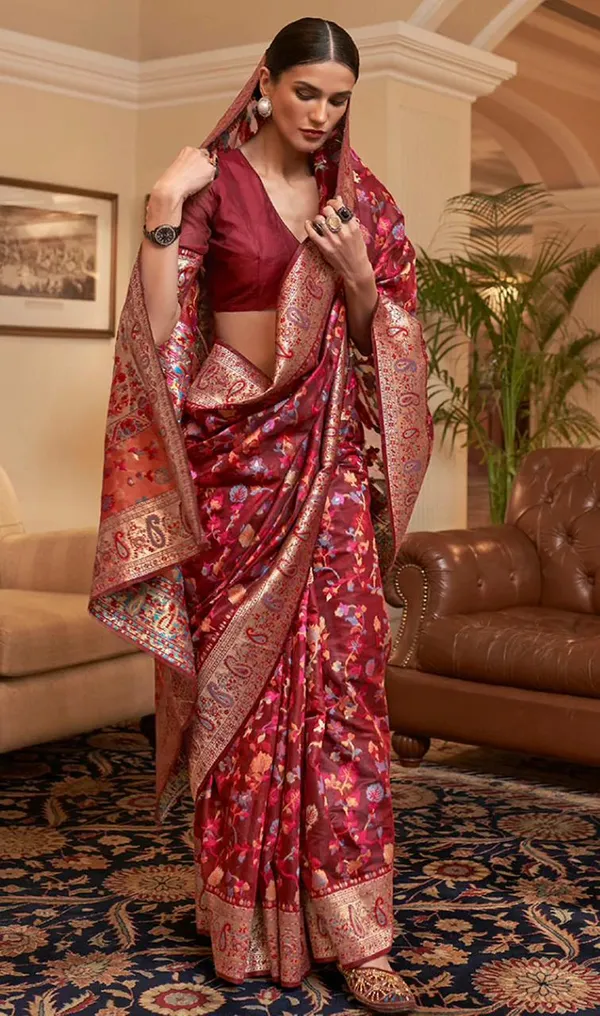 Maroon_Premium_Silk_Saree_For_Women