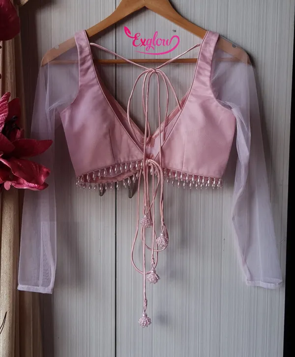 Pink_Satin_Regular_Blouse_For_Women