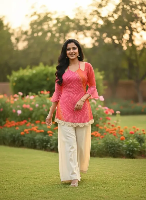 Pink_Georgette_Relaxed_Fit_Printed_Kurti_For_Women