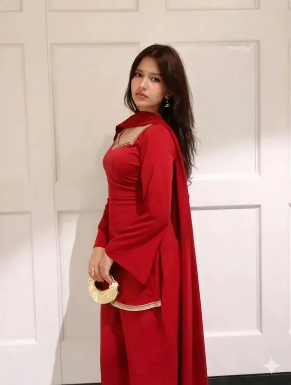 Red_Georgette_Ethnic_Kurta_With_Palazzo_And_Dupatta_Set_For_Women