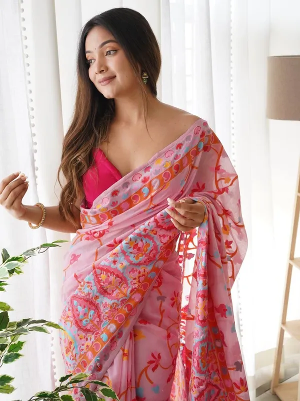 Pink_Premium_Silk_Saree_For_Women