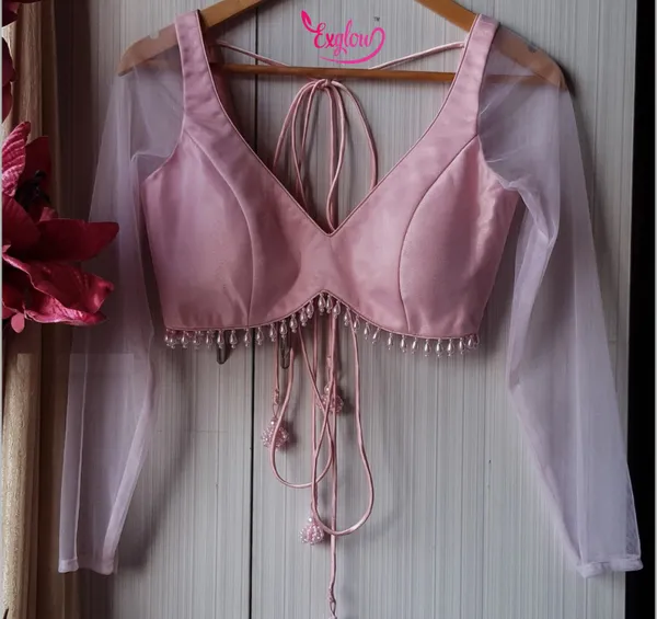 Pink_Satin_Regular_Blouse_For_Women