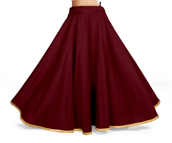 Maroon_Polyester_Solid_Lehenga_Skirt_For_Women
