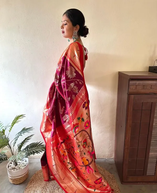 Pink_Silk_Brocade_Zari_Banarasi_Saree_For_Women