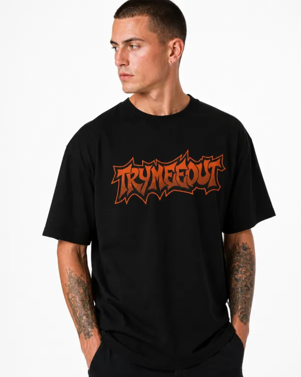 Men's_&_Women's_|_TRYMEEOUT_ORANGE_DISTORTED_GRAFFITI_|_BLACK_Oversized_Graphic_Printed_T-Shirt_|_100%_Cotton