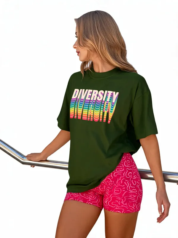 Men's_&_Women's_|_DIVERSITY_|_BOTTLE_GREEN_Oversized_Graphic_Printed_T-Shirt_|_100%_Cotton