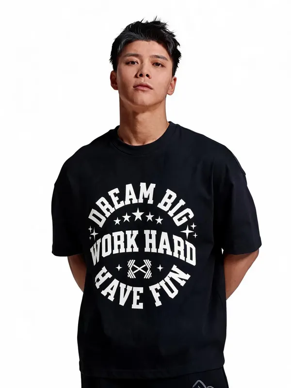 Men's_&_Women's_|_DREAM_BIG_WORK_HARD_|_BLACK_Oversized_Graphic_Printed_T-Shirt_|_100%_Cotton