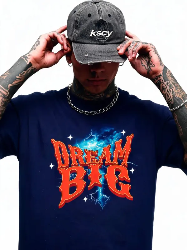 Men's_&_Women's_|_DREAM_BIG_|_NAVY_BLUE_Oversized_Graphic_Printed_T-Shirt_|_100%_Cotton