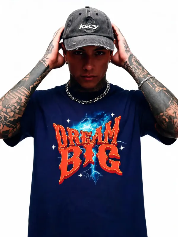 Men's_&_Women's_|_DREAM_BIG_|_NAVY_BLUE_Oversized_Graphic_Printed_T-Shirt_|_100%_Cotton