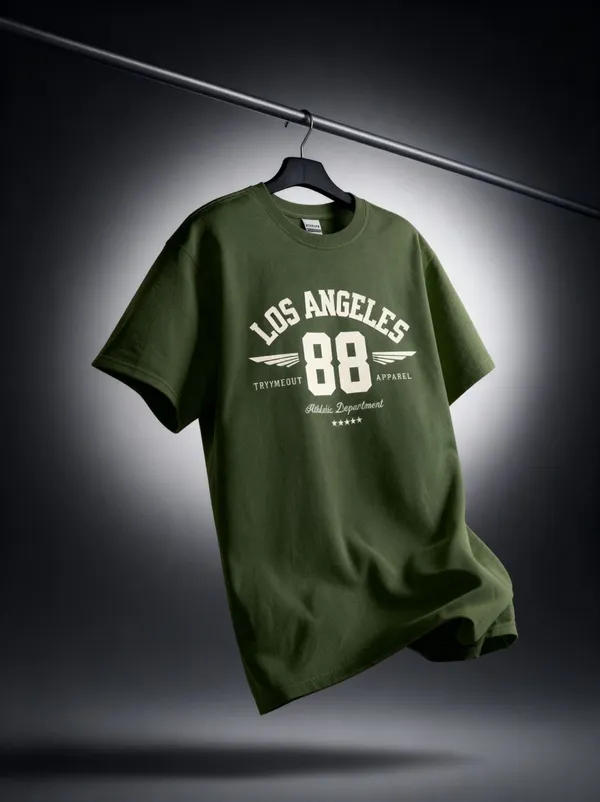 Men's_&_Women's_|_LOS_ANGELES_|_OLIVE_GREEN_Oversized_Graphic_Printed_T-Shirt_|_100%_Premium_Terry_Cotton