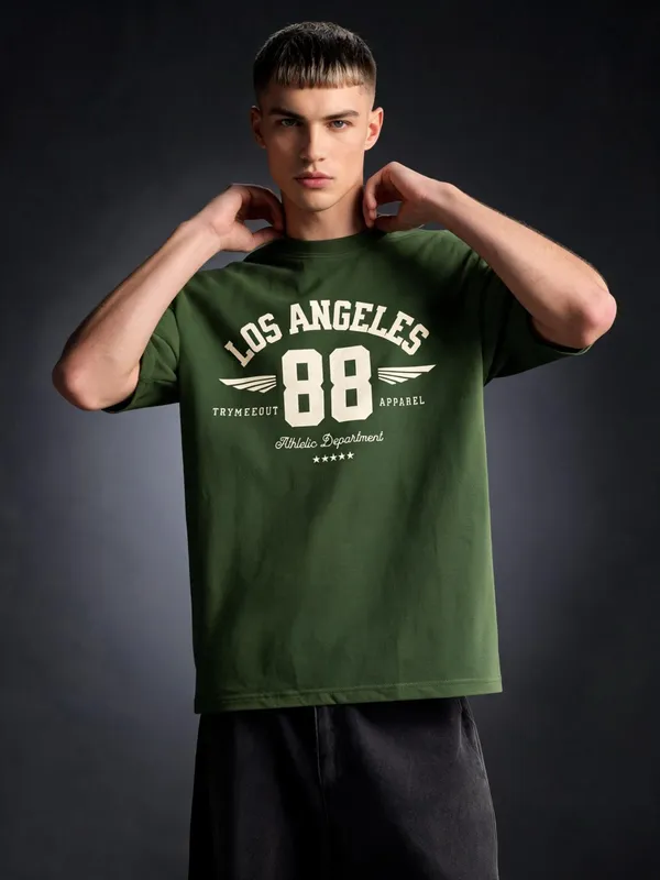 Men's_&_Women's_|_LOS_ANGELES_|_OLIVE_GREEN_Oversized_Graphic_Printed_T-Shirt_|_100%_Premium_Terry_Cotton