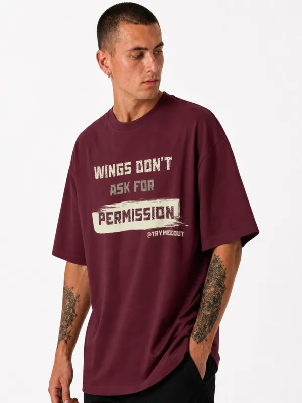 Men's_&_Women's_|_WING'S_DON'T_ASK_|_MAROON_Oversized_Graphic_Printed_T-Shirt_|_100%_Cotton
