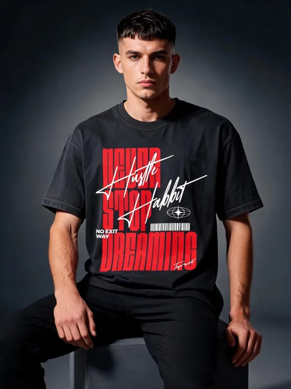 Men's_&_Women's_|_NEVER_STOP_DREAMING_|_BLACK_Oversized_Graphic_Printed_T-Shirt_|_100%_Cotton