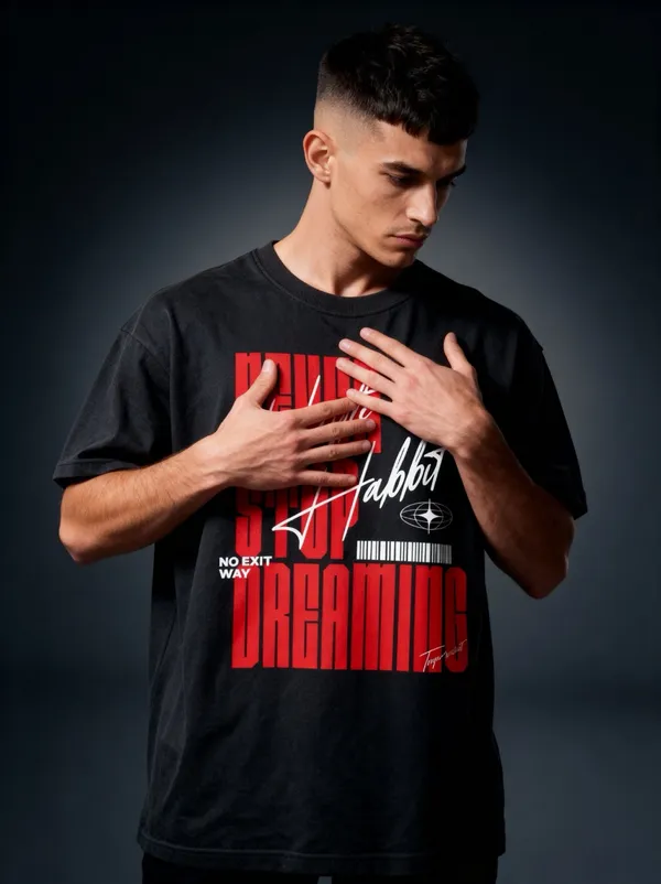 Men's_&_Women's_|_NEVER_STOP_DREAMING_|_BLACK_Oversized_Graphic_Printed_T-Shirt_|_100%_Cotton