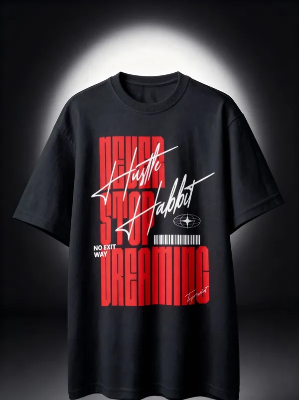 Men's_&_Women's_|_NEVER_STOP_DREAMING_|_BLACK_Oversized_Graphic_Printed_T-Shirt_|_100%_Cotton