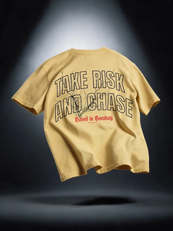 Men's_&_Women's_|_TAKE_RISK_AND_CHASE_|_BIEGE_CREAM_Oversized_Graphic_Printed_T-Shirt_|_100%_Premium_Terry_Cotton