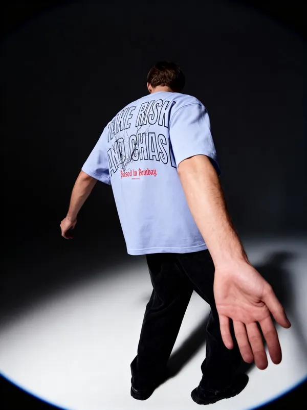 Men's_&_Women's_|_TAKE_RISK_AND_CHASE_|_LIGHT_BLUE_Oversized_Graphic_Printed_T-Shirt_|_100%_Premium_Terry_Cotton